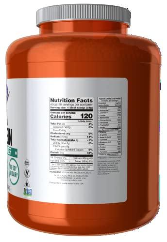 NOW NOW Sports Nutrition, Pea Protein 24 g, Fast Absorbing, Unflavored Powder, 7-Pound