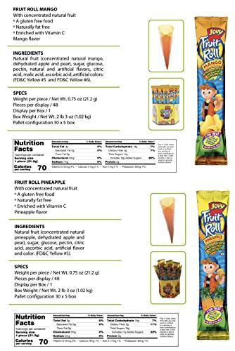 COMBO BREAKER JOVY FRUIT ROLL Variety Pack 10 Flavors - Healthy Snack Made with Natural Fruit, Fat Free, Gluten Free, Enriched with Vitamin C |20 Count, 0.75 oz each