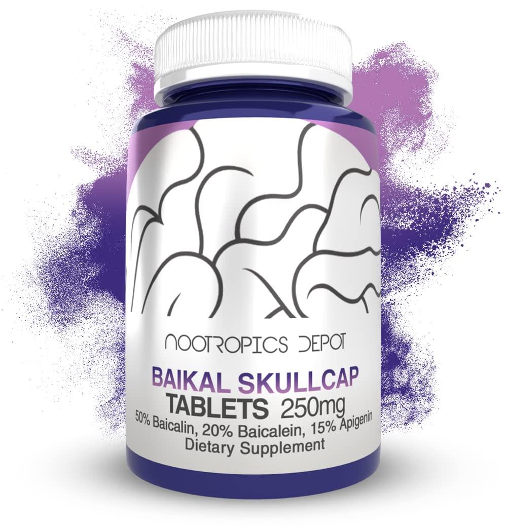 Nootropics Depot Nootropics Depot Baikal Skullcap Extract Tablets | 250mg | 120 Count | >15% Apigenin, 20% Baicalein, 50% Baicalin
