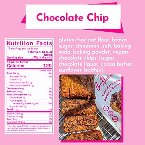 GoNanas GoNanas Banana Bread Mix - Bundle of 2 Flavors. Vegan, Gluten Free Healthy Snacks. Oat Flour Banana Bread or Banana Muffin Mix. Women Owned, US Ingredients, Dairy Free, Nut Free, Delicious Snacks