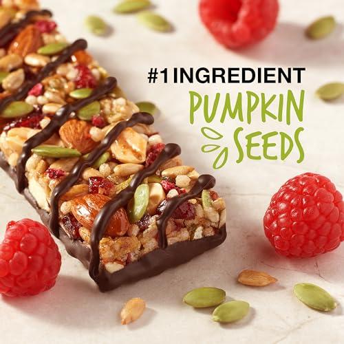 KIND KIND Seeds Fruit & Nuts Snack Bar, Dark Chocolate Raspberry Pumpkin Seed | 5g Protein, High Fiber, Gluten Free Bars, 1.4 OZ, 12 Count