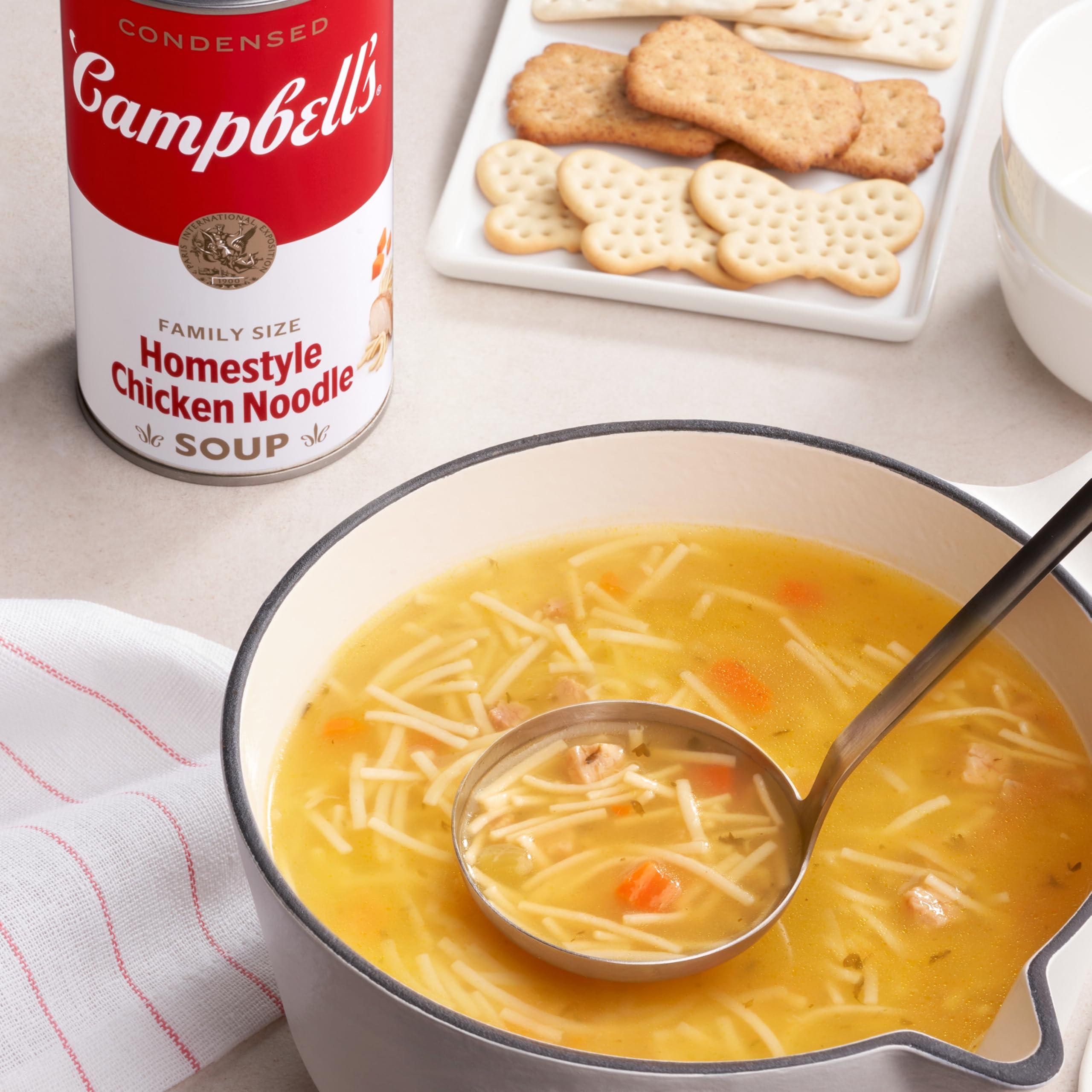 Campbell's Campbells Condensed Homestyle Chicken Noodle Soup, 22.2 oz Family Size Can (12 Pack)