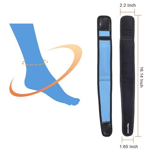 Vigorwise Vigorwise Achilles Tendonitis Brace, 2Pcs Adjustable Achilles Ankle Strap for Men Women, Blue Ankle Brace with Silicone Pad for Achilles Pain, Running, Cycling, Hiking, Sports