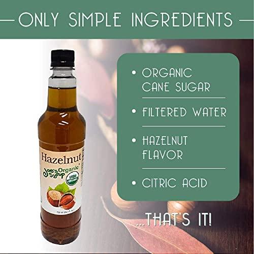 Joe's Syrup Joe’s Syrup Organic Flavored Syrup, Organic Hazelnut, 750 ml (3 Pack)