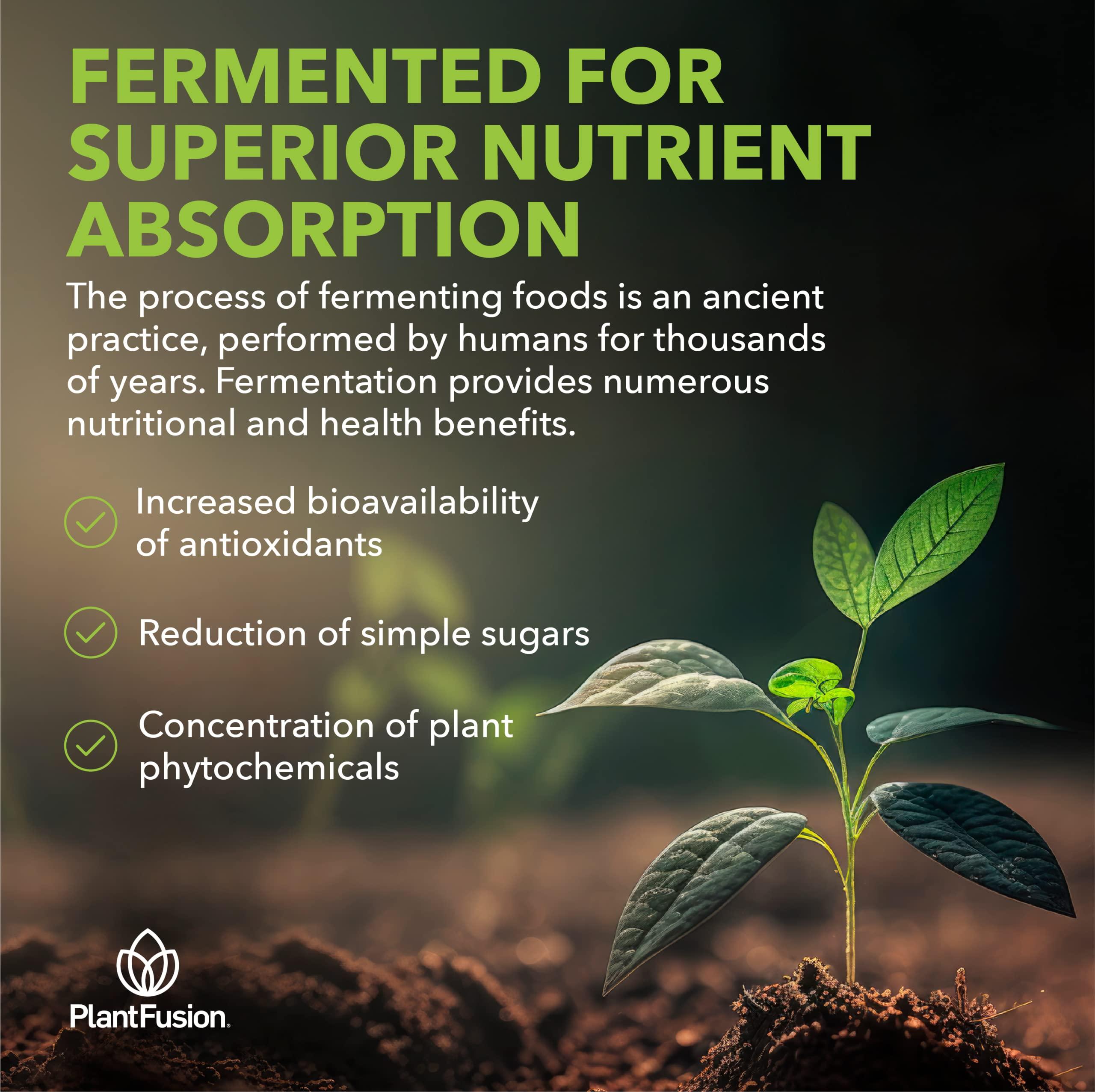 SOTRU PlantFusion Fruitful Super Greens Powder - Fermented Juice Powder Blend with Digestive Enzymes Probiotics & Prebiotic Fiber - Organic, Non-GMO, Vegan, Gluten-Free - 8.46 oz 30 Servings