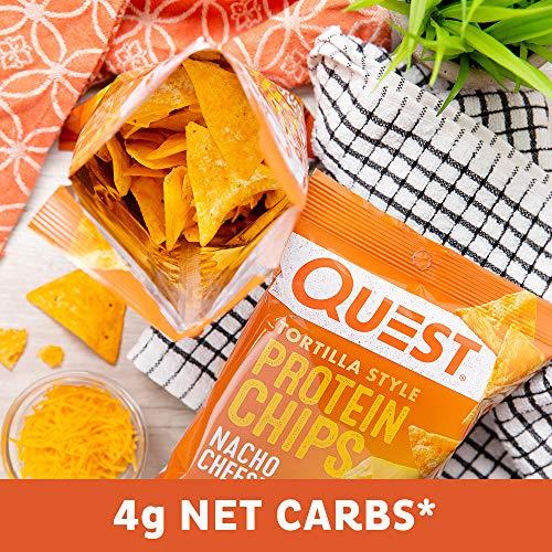 Quest Nutrition Quest Nutrition Nacho Cheese Tortilla Style Protein Chips, 18g Protein, 4g Net Carb, Low Carb, Gluten Free, 1.1 oz (Pack of 12)
