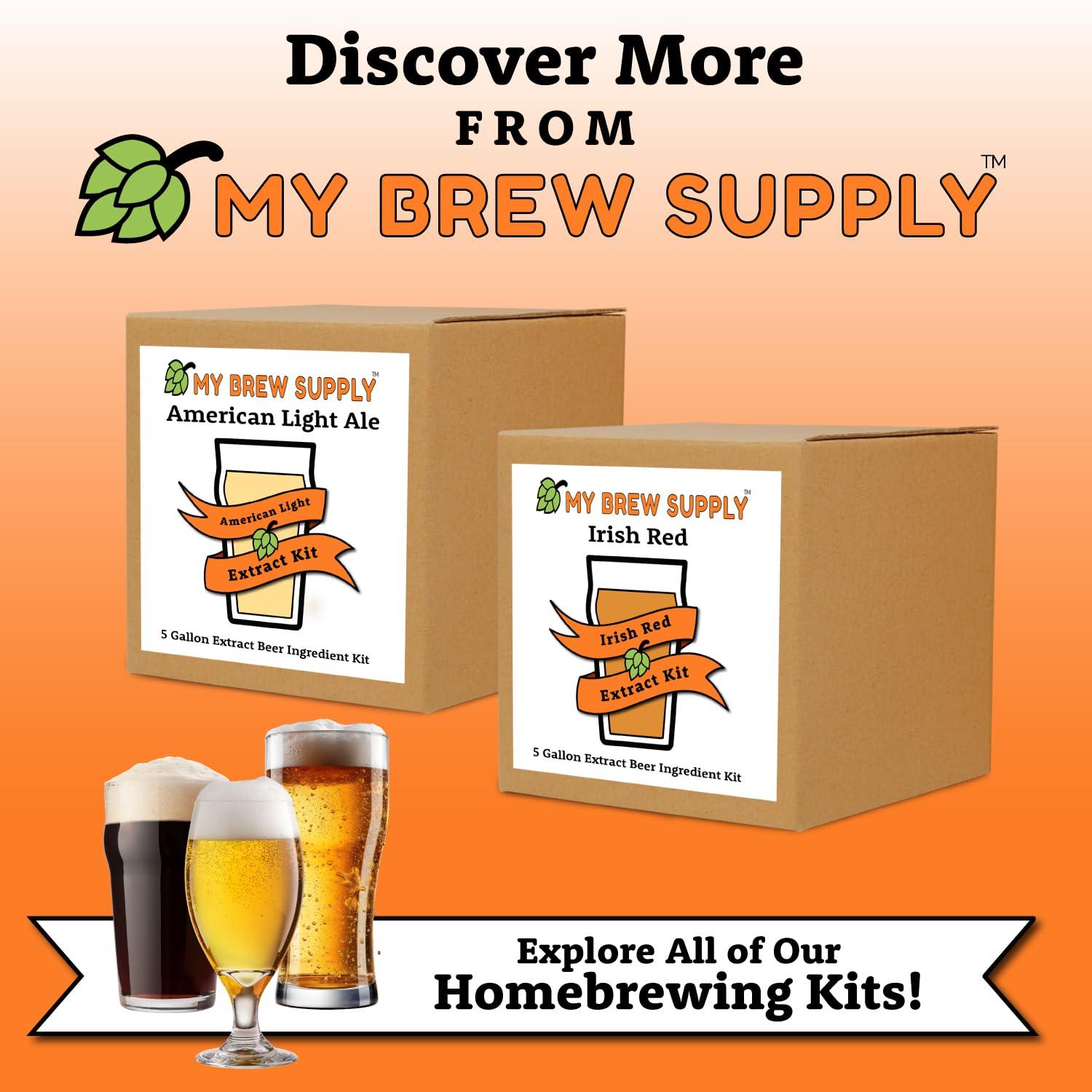 My Brew Supply My Brew Supply Summer Ale Extract Kit | Golden Light, Wheat, & Pilsen Dry Malt Extract | Bitter Orange & Lime Peel | Carapils Grain | Cascade Pellet Hops | Fermentis Safale Yeast | 5G Yield