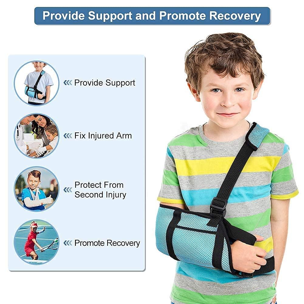 Yosoo Health Gear Arm Sling for Children, Kids Arm Sling Support with Waistband Under 6 Years Old Shoulder Immobilizer and Storage Pockets for Toddler Broken Arm, Elbow, Wrist Support and Injury Arm Sling for Shoulder Injury
