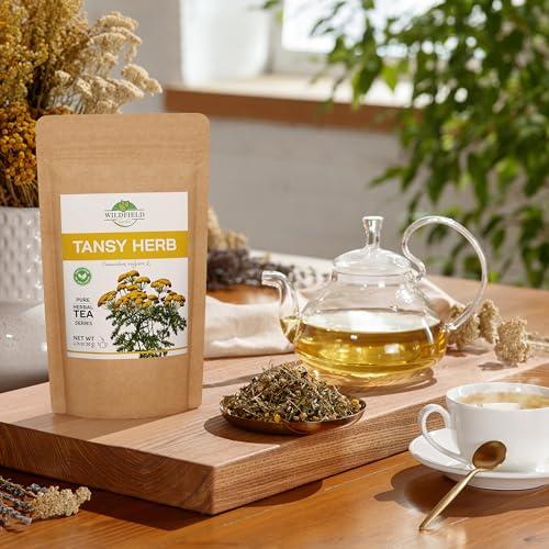 WILDFIELD HERBS 1.8 oz. Pishma Tea Tansy Flowers Herbal Tea (Tanacetum Vulgare L.) - 50g Dried Cut Tansy Flowers Herb Tea