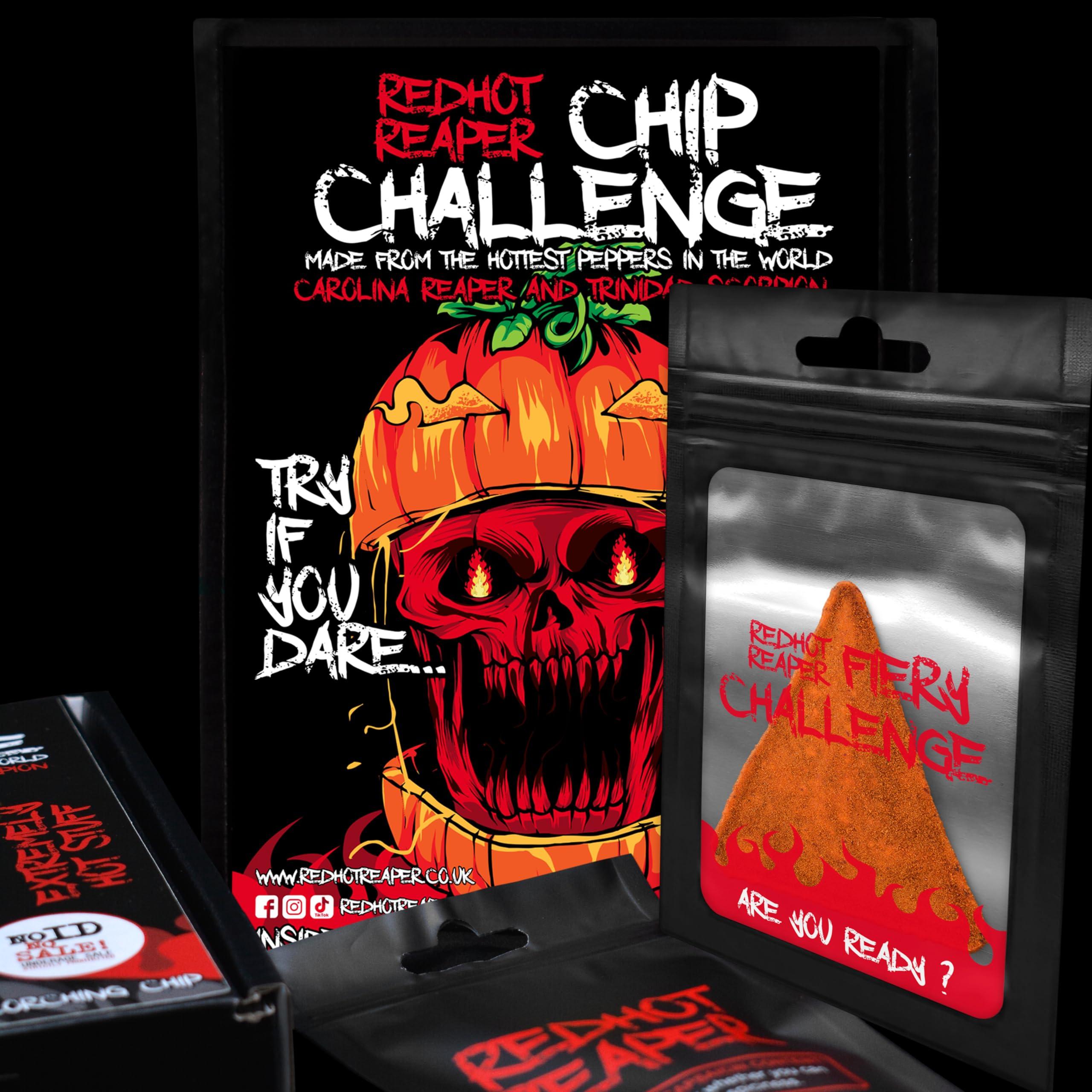 Red Hot Reaper Red Hot Reaper 1x Chip Challenge Hottest Chip Halloween Carolina Reaper Spicy Challenge - Stupidly Spicy Hot Chip