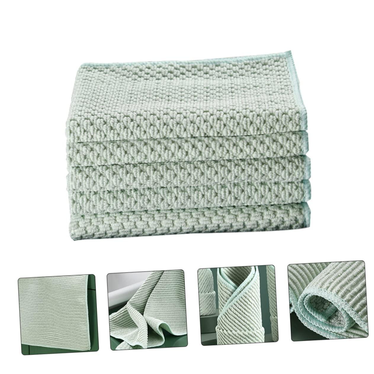 Beavorty Beavorty 5pcs Kitchen Rag Dish Washing Cloths Dish Washing Towel Home Duster Cloths Towels for Cleaning Towels for Body Cleaning Cloths Rags Dish Wipes Nylon Green