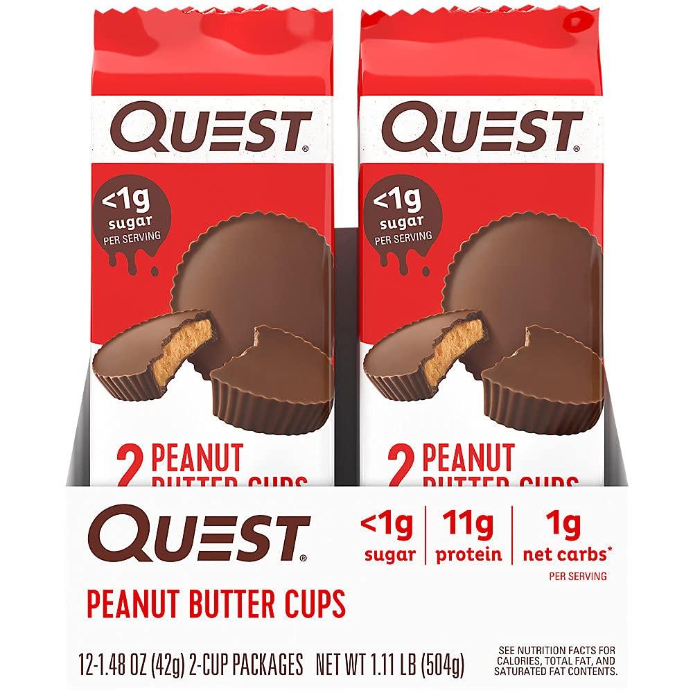 Quest Nutrition Quest Nutrition Frosted Cookies Twin Pack, Strawberry Cake, 1g Sugar, 10g Protein, 2g Net Carbs & High Protein Low Carb, Gluten Free, Keto Friendly, Peanut Butter Cups, 12 Count