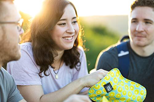 ChicoBag ChicoBag Snack Time rePETe Reusable Sandwich Bags w/Secure Hook & Loop | Perfect for Sandwiches & Snacks | Eco-Conscious Baggies | Easy to Clean | Lemon Pattern (Pack of 3)