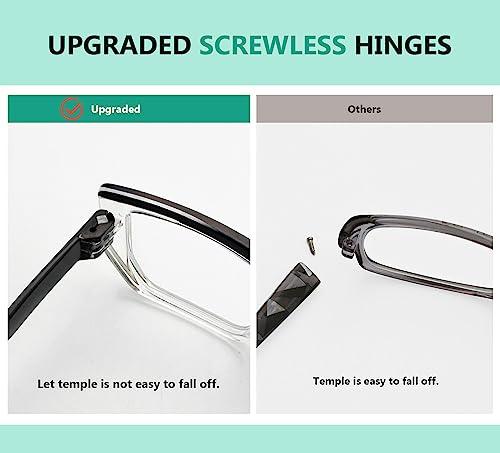 Eyekepper Eyekepper 6-Packs Metalless Design Reading Glasses for Women Screwless Hinges Readers Suitable for Wide Face(+1.25)