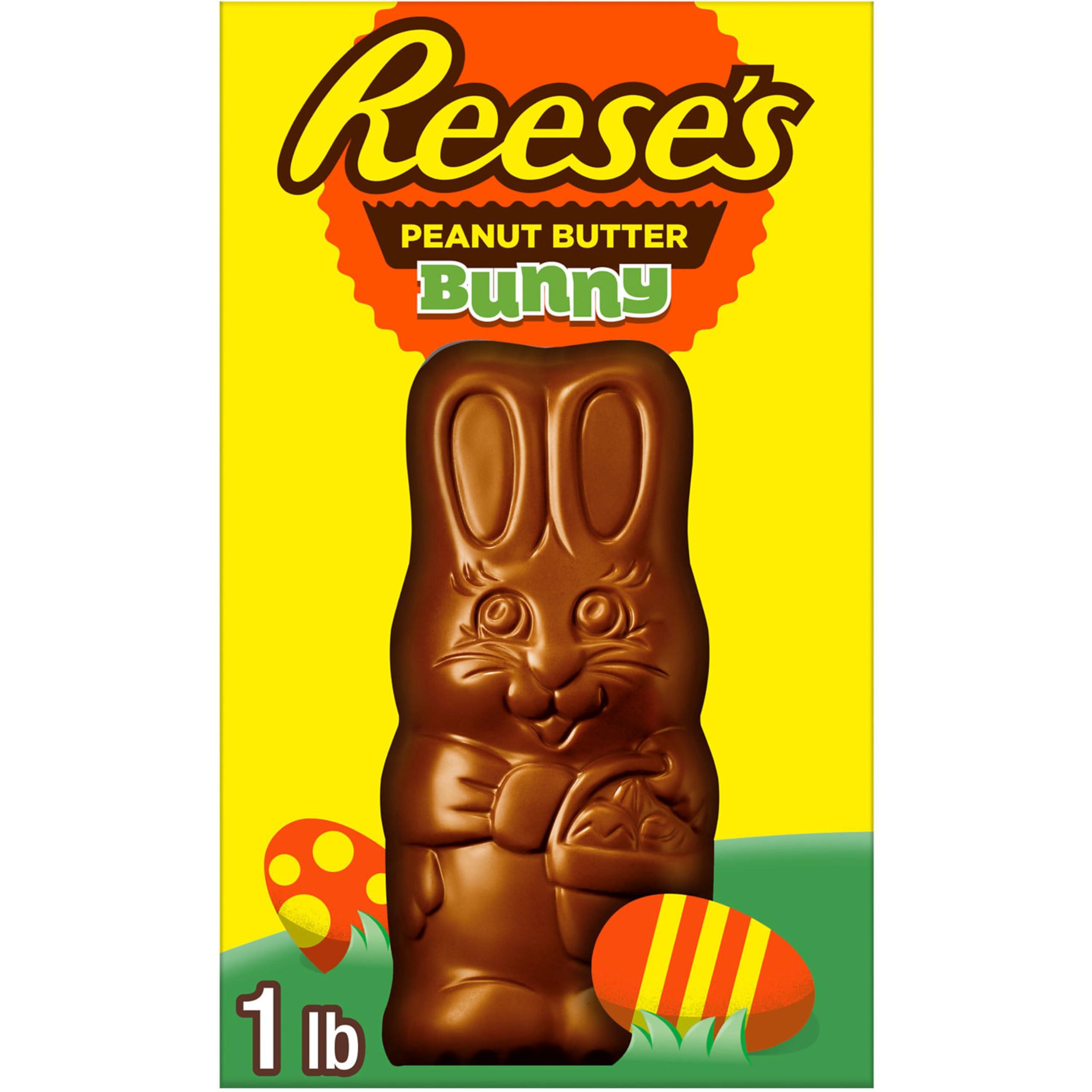 Reese's REESE\'S BUNNY Milk Chocolate Peanut Butter, Easter Candy Gift Box, 1 lb