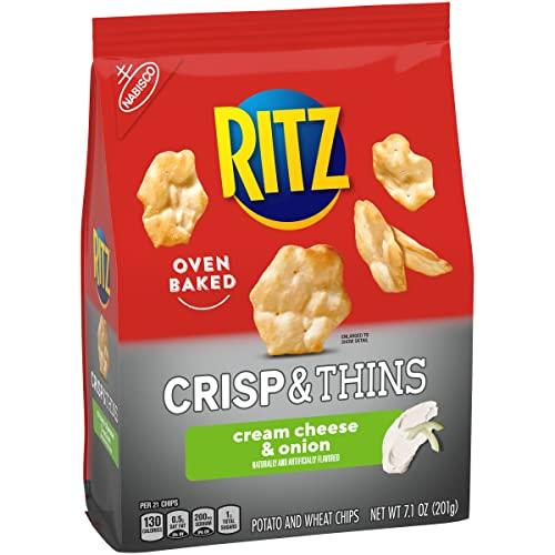 Ritz Ritz Crisp and Thins Cream Cheese and Onion Chips, 7.1 Oz