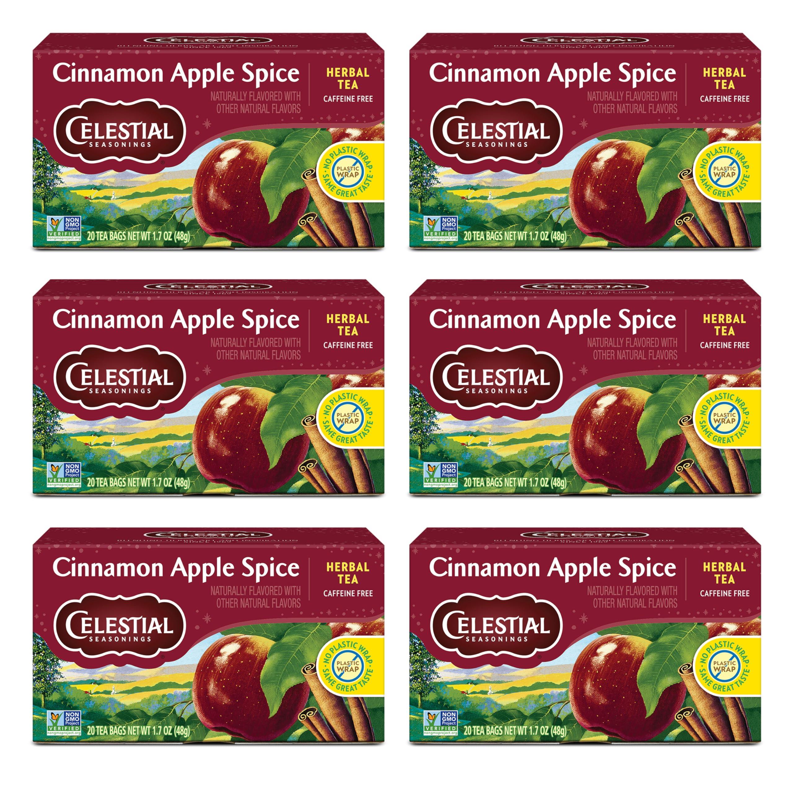 Celestial Seasonings Celestial Seasonings Cinnamon Apple Spice Herbal Tea, Caffeine Free, 20 Tea Bags Box, (Pack of 6)