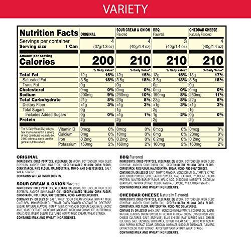 Pringles Pringles Potato Crisps Chips, Lunch Snacks, Office and Kids Snacks, Grab and Go Snack Packs, Variety Pack, 20.6oz Box (15 Cans)