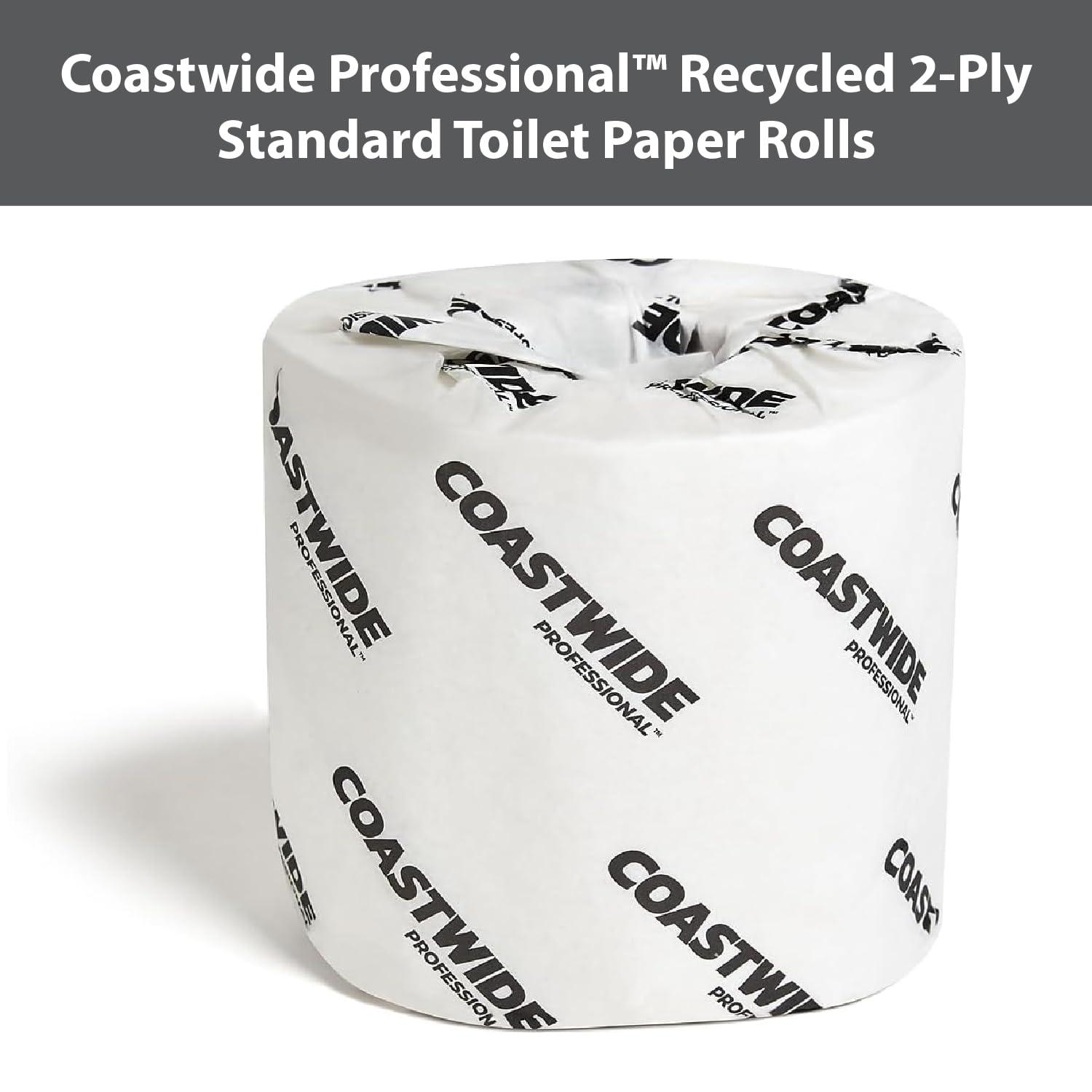 COASTWIDE Coastwide Recycled Toilet Paper Rolls, 2-Ply, 350 Sheets Per Roll (48 Individually Wrapped Toilet Paper Rolls Per Carton)