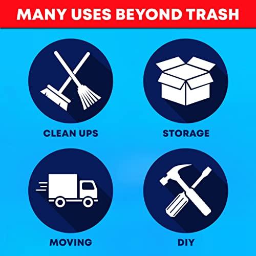 Tasker Tasker 64-65 Gallon Trash Bags for Toter, (Huge 50 Bags w/Ties) 60 Gallon Trash Bags, xl Large Garbage Bags 64-65 Gallon Extra Large Leaf Bags, Commercial Trash Bags