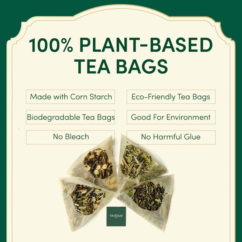 VAHDAM VAHDAM, Assorted Chai Tea Bags Sampler (5 Flavors, 20 Ecofriendly Pyramid Tea bags) I Valentines Day Gift Ideas for Women & Men | Masala Chai Tea Varieties from India | Gluten Free & Non GMO
