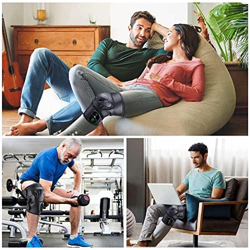 KDFJ Heated Knee Brace Wrap, Heated Knee Massager, 3-Level Adjustable Heating Massage Function with LED Temperature Display Screen for Knee Relax-Single