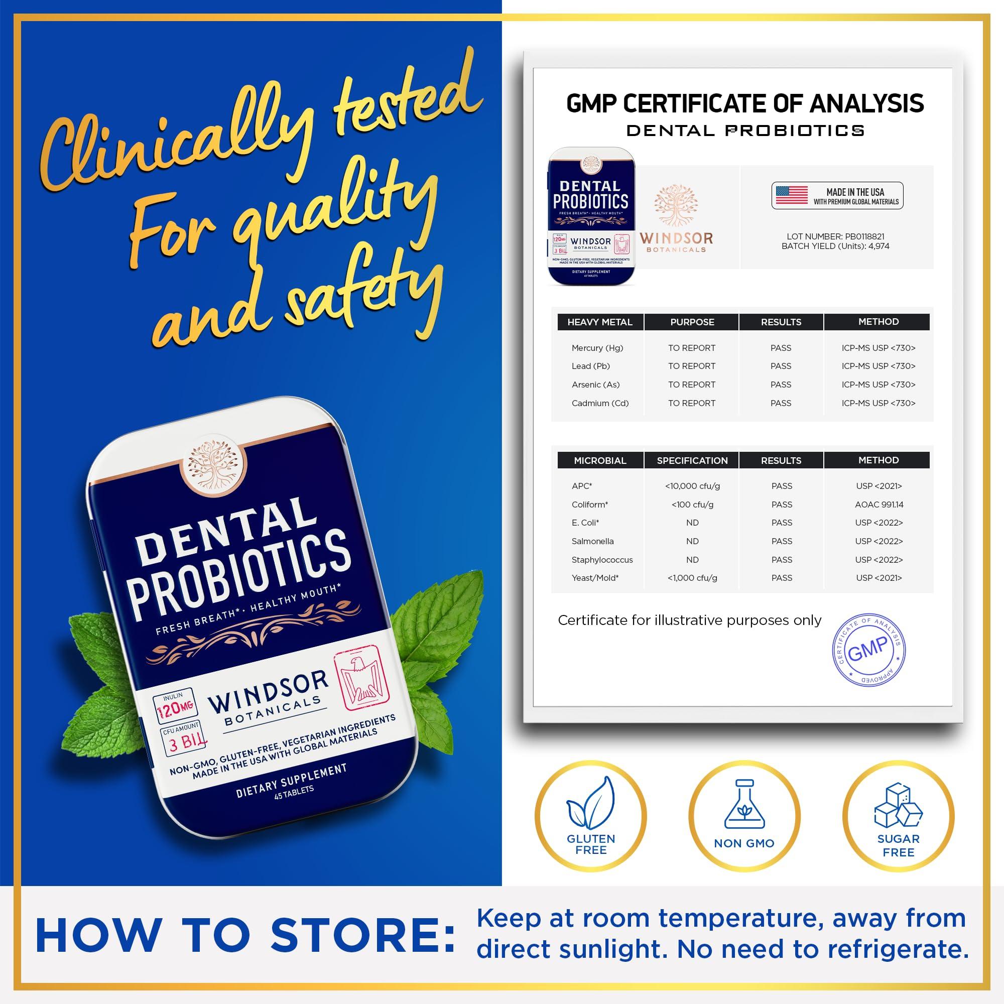 WINDSOR BOTANICALS WINDSOR BOTANICALS Lactobacillus Salivarius Probiotic and Dental Probiotics Oral Health Bundle