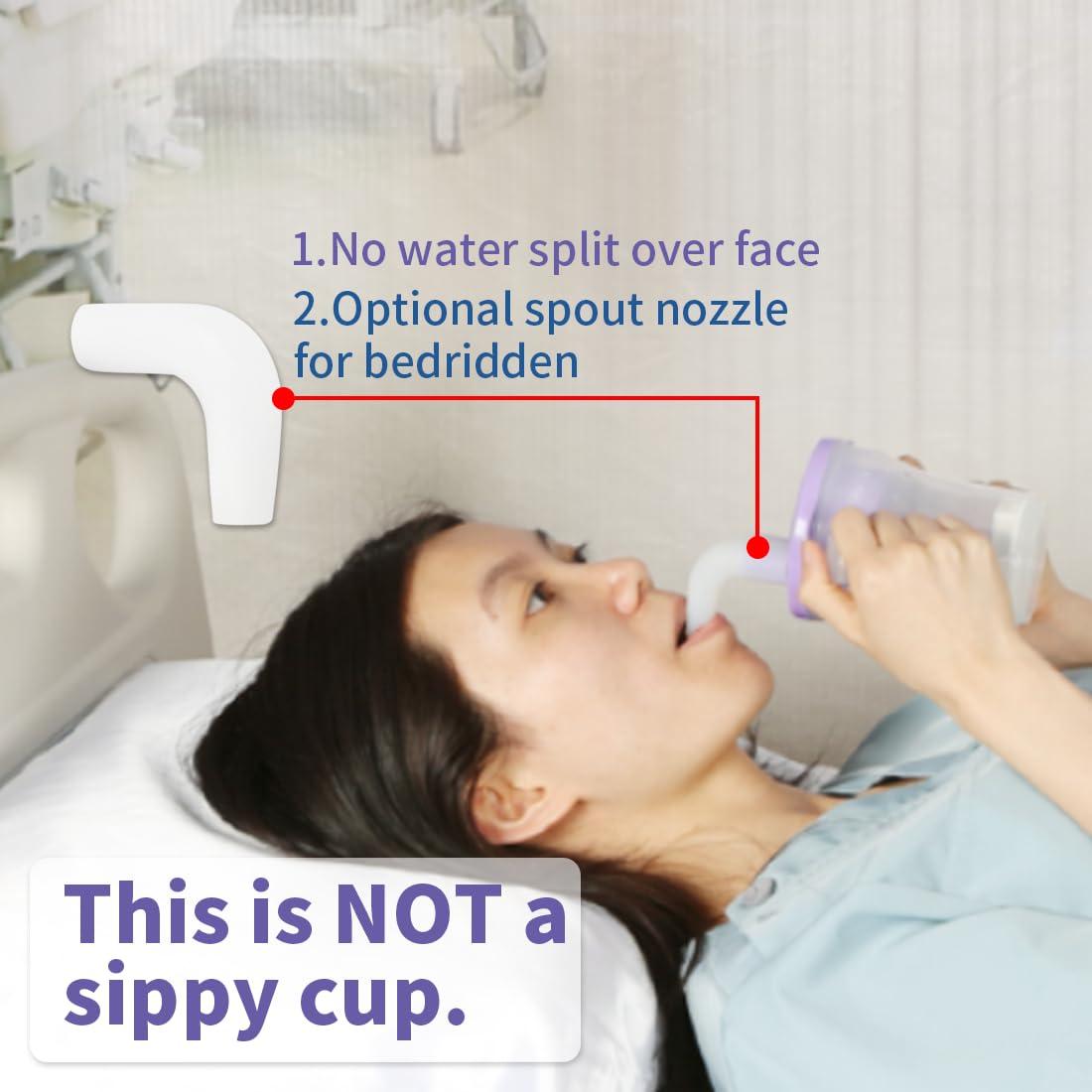 Ehucon Ehucon dysphagia regulating drinking cup for elderly with difficulty swallowing,with 5cc and 10cc sip cup,assistive devices liquids only,No thickener is Used (Transparent-Purple,Pack of 1 PC)