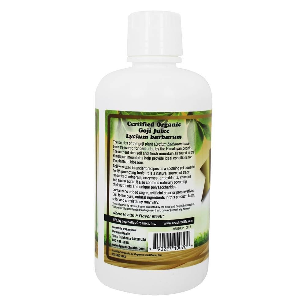 Dynamic Health Dynamic Health Goji Gold Juice, Certified Organic, 100% Juice, Minerals, Antioxidants, Enzymes, Amino Acids, Vitamins, Gluten-Free, 32oz