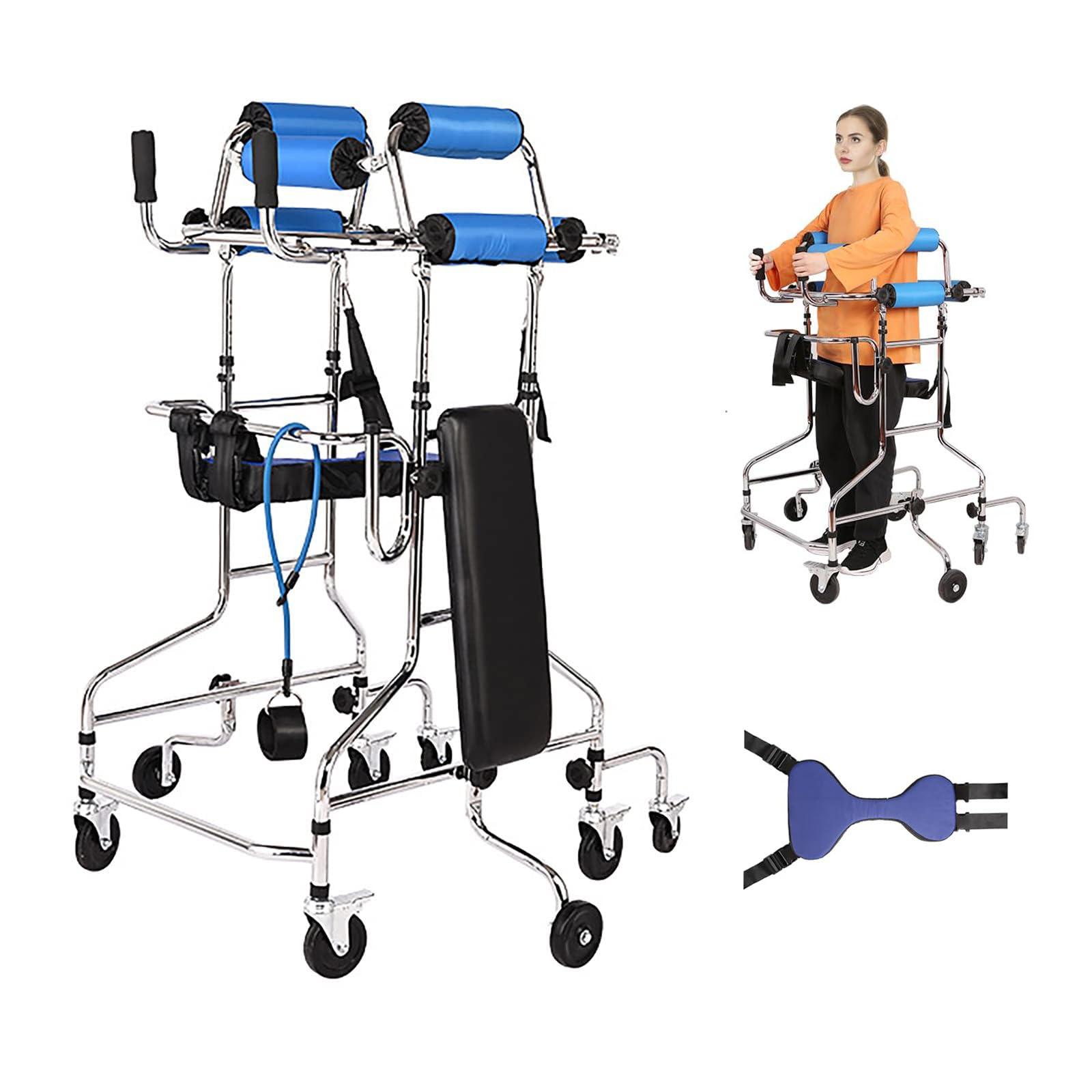 GHOSOONE Adult Walker for Seniors Hemiplegia Rehabilitation Standing Frame,Standing Walker,Anti Recline, Lower Limb Training,Adjustable Height,Walker Aid for The Disabled,Suitable for People of 58-71in
