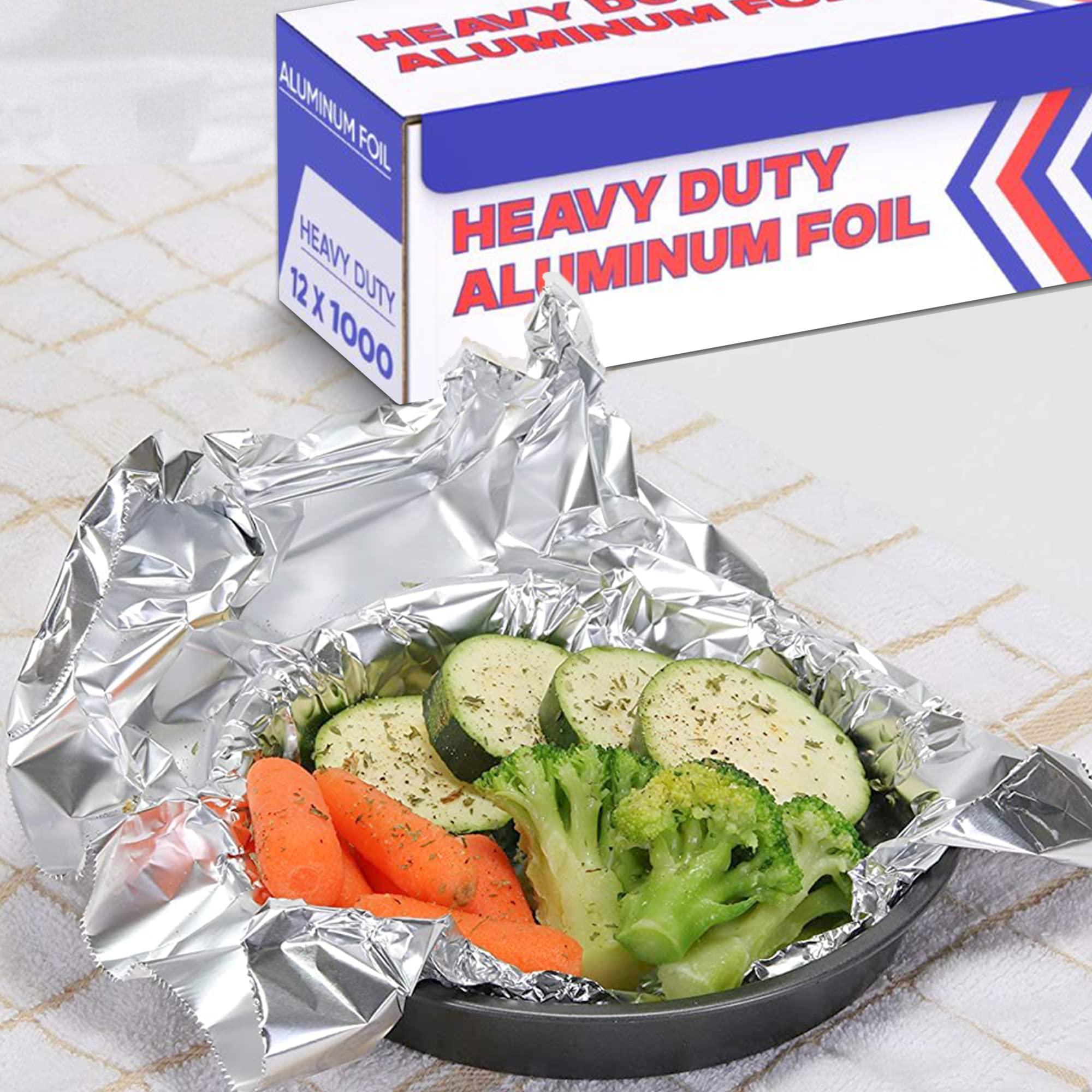 Ox Plastics Aluminum Foil (12\"x1000 ft.) - Heavy Duty Aluminum Foil Wrap for Food, BBQ, Grilling and Roasting - Tin Foil Perfect for Multipurpose Kitchen (1 Box)