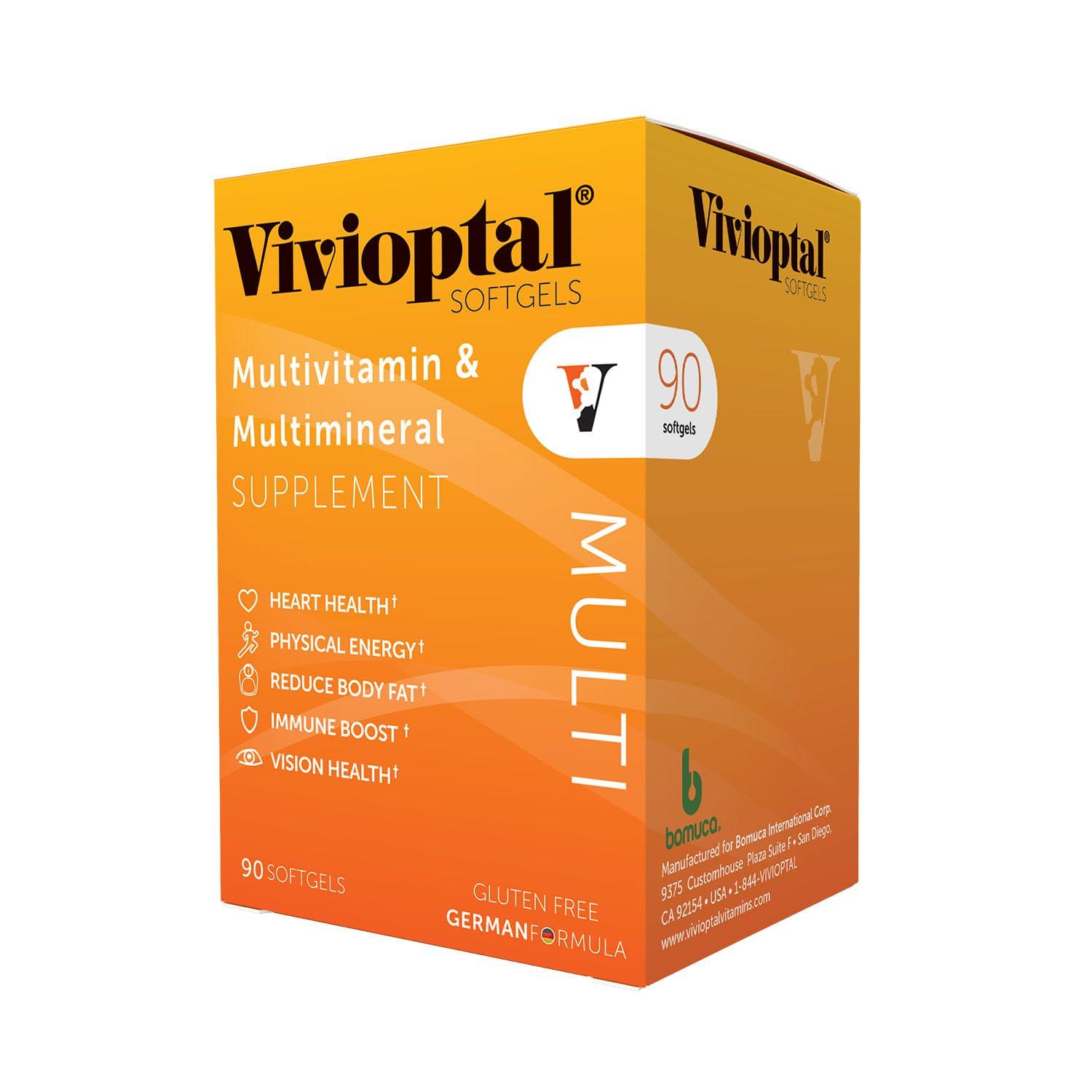 Vivioptal Vitamins Vivioptal Multi, 90 Softgels (1 Year Supply), Multivitamin & Multimineral, Gluten Free, German Formula