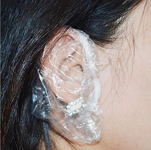 GPOL STORE Ear Protector Caps 500 Pcs Disposable Clear Plastic Waterproof Shower Water Ear Covers Bathing Tool