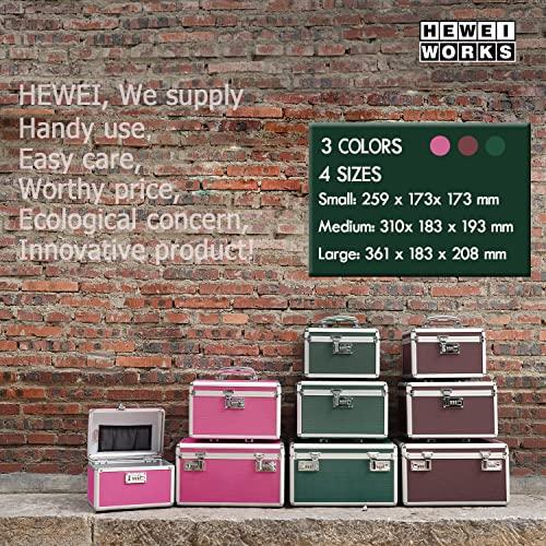 HEWEI WORKS Locking Box with Portable Storage Case, 14.2\'\'x 7.2\'\'x 8.2\'\', Childproof Medicine Organizer with Combination Lock, Lockbox for Money, Documents & Meds Secure Cash, ID Documents (Green/Large)