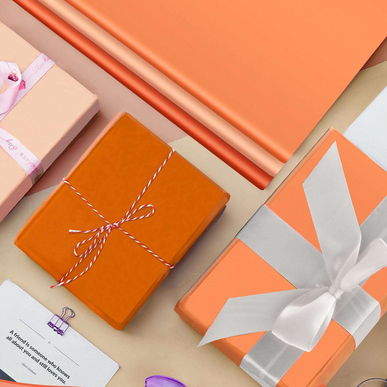 Hlonon 30 Sheets Orange Tissue Paper for Packaging Gift Bags Decoration, Gift Wrap Tissue Paper Bulk for Weddings Birthday DIY Project Christmas Halloween Thanksgiving Gift Wrapping Crafts Decor
