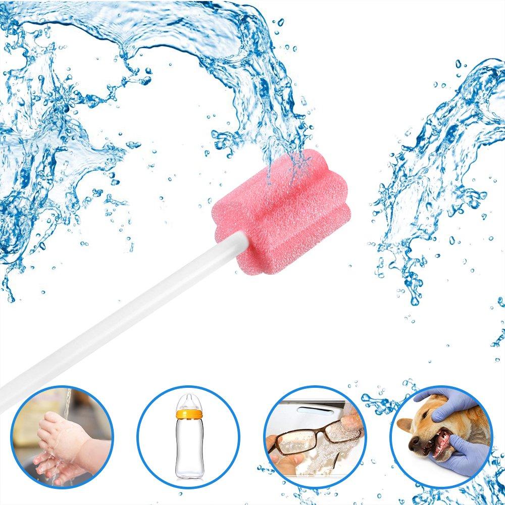 ZIZNBA (50 Pack) Disposable Oral Swabs, Sterile Dental Sponge Unflavored for Mouth & Gum Cleaning