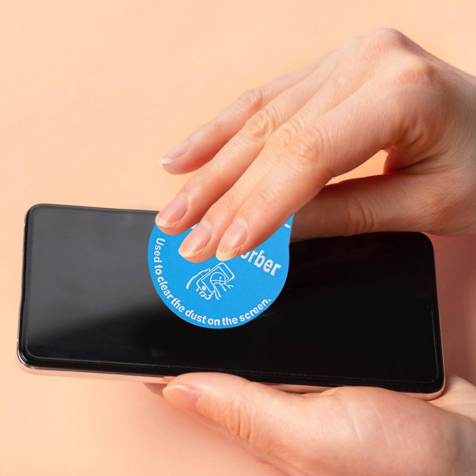 ORFOFE ORFOFE 400pcs Film Dust Removal Sticker Cleaning Tool Telephone Dedust Sticker for Phone Laptop Sticker Screen Removal Sticker Dust Remover Phone Dedust Sticker Blue Lens Paper