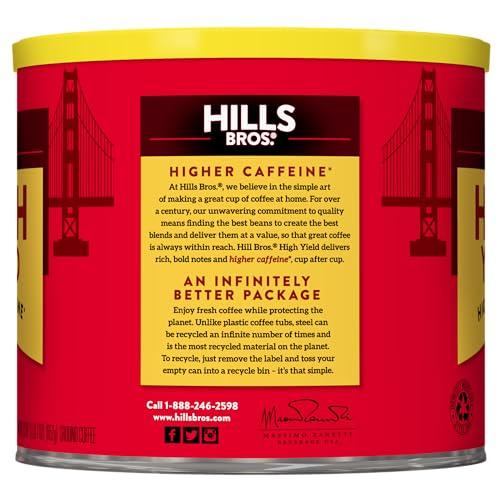 Hills Bros. Coffee Hills Bros High Yield Ground Coffee, Medium Roast, 23 Oz. Can Full-Bodied Rich Coffee Taste, Balanced for Optimum Caffeine