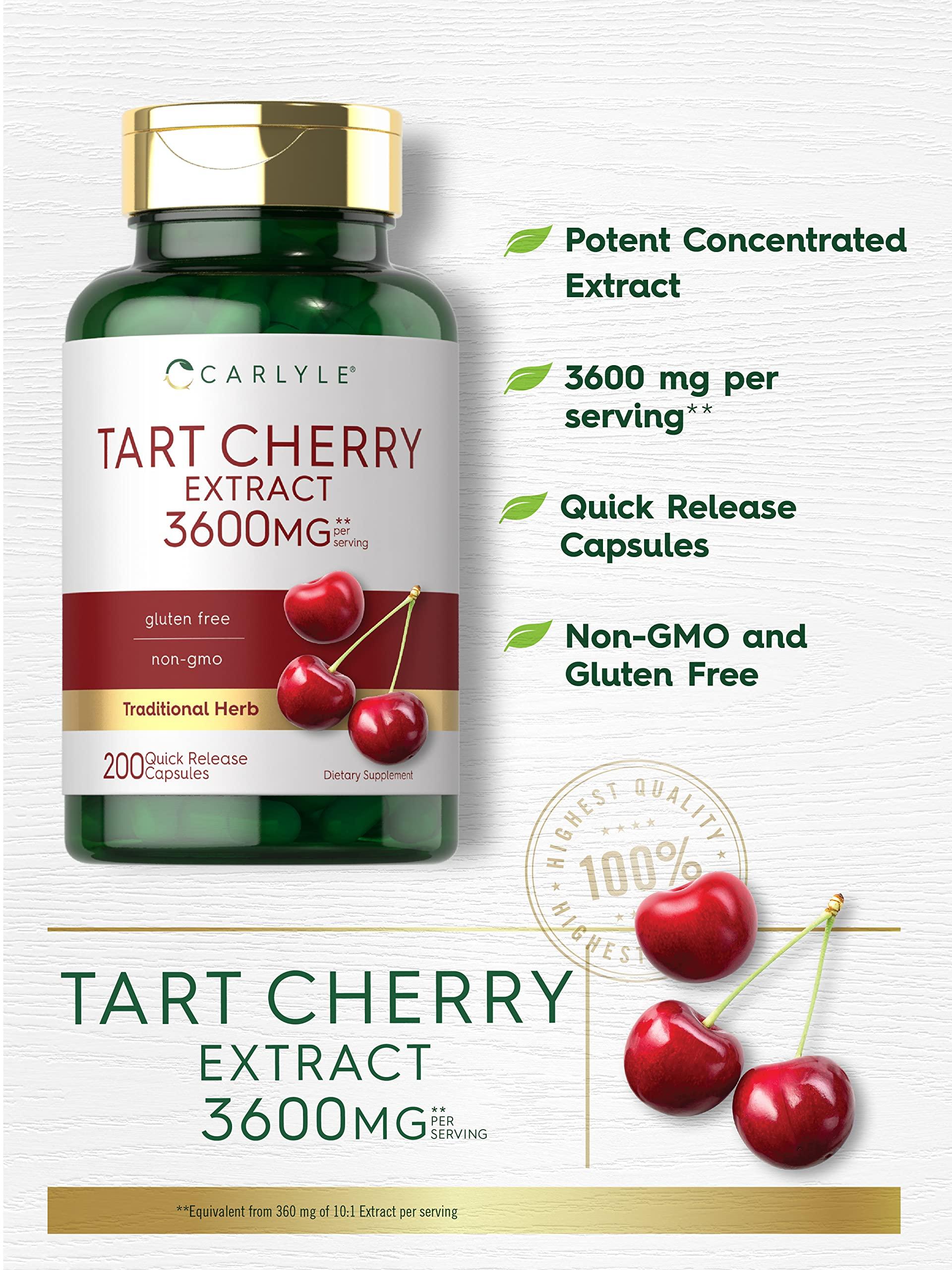Carlyle Carlyle Tart Cherry Extract Capsules | 200 Count | Non-GMO and Gluten Free Formula | Traditional Herb Supplement