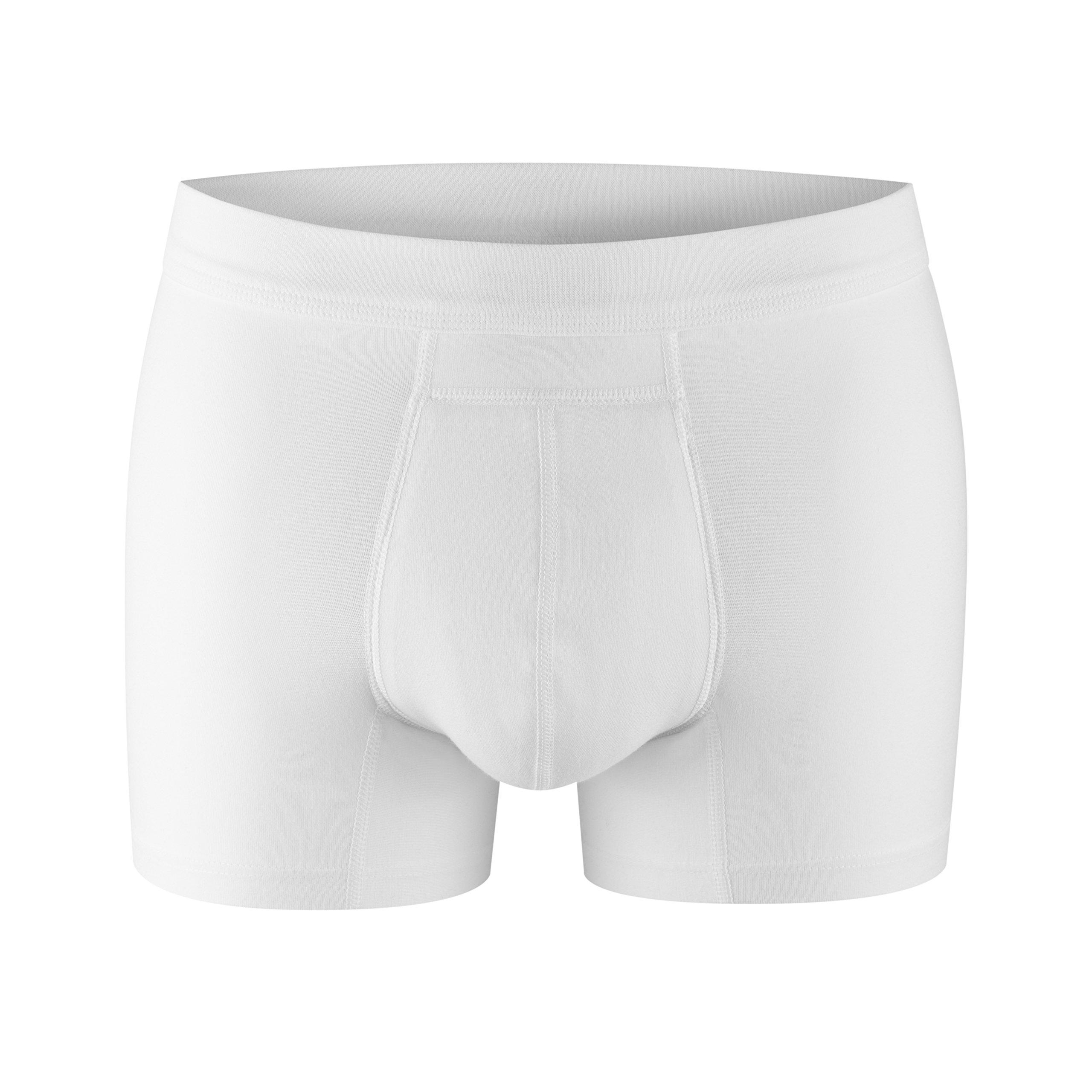 PROTECHDRY PROTECHDRY - Washable & Reusable Urinary Incontinence Cotton Boxer Brief Underwear for Men, White Medium
