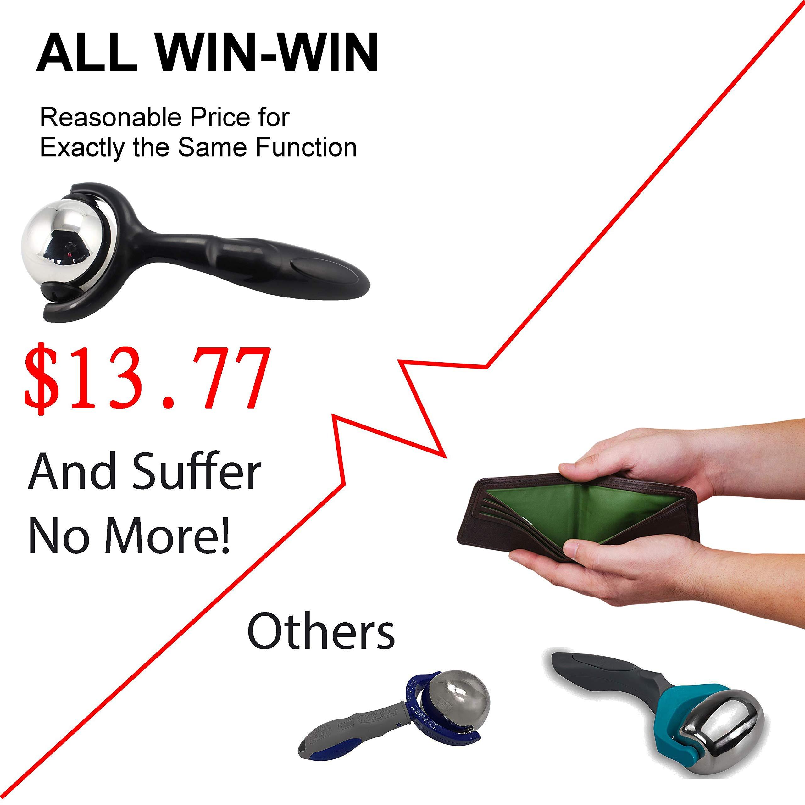 Vinyl Quote Me Vinyl Quote Me Roller Massage Ball - Ergonomic Handle Cold Warm Compression Temperature Keeper Stainless Steel Muscle Pain Relief Body Neck Shoulder Back Leg Calf Therapy Ice Heat Hot-Roller Stick