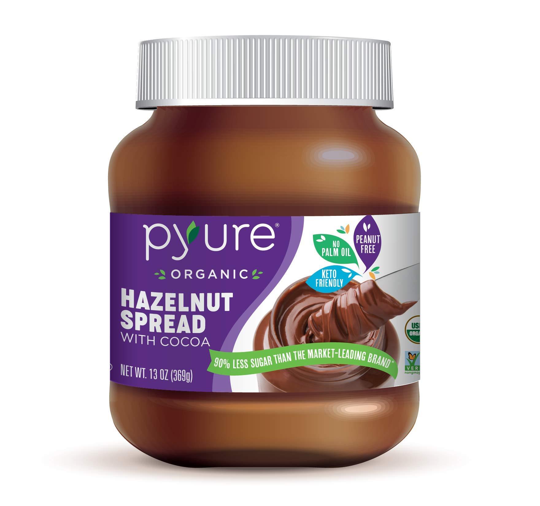 Pyure Organic Hazelnut Spread with Cocoa by Pyure | Keto Friendly, No Palm Oil, Vegan | 13 Oz & Organic Liquid Stevia Extract Sweetener, Simply Sweet, Sugar Substitute, 200 Servings, 1.8 Fluid Ounce