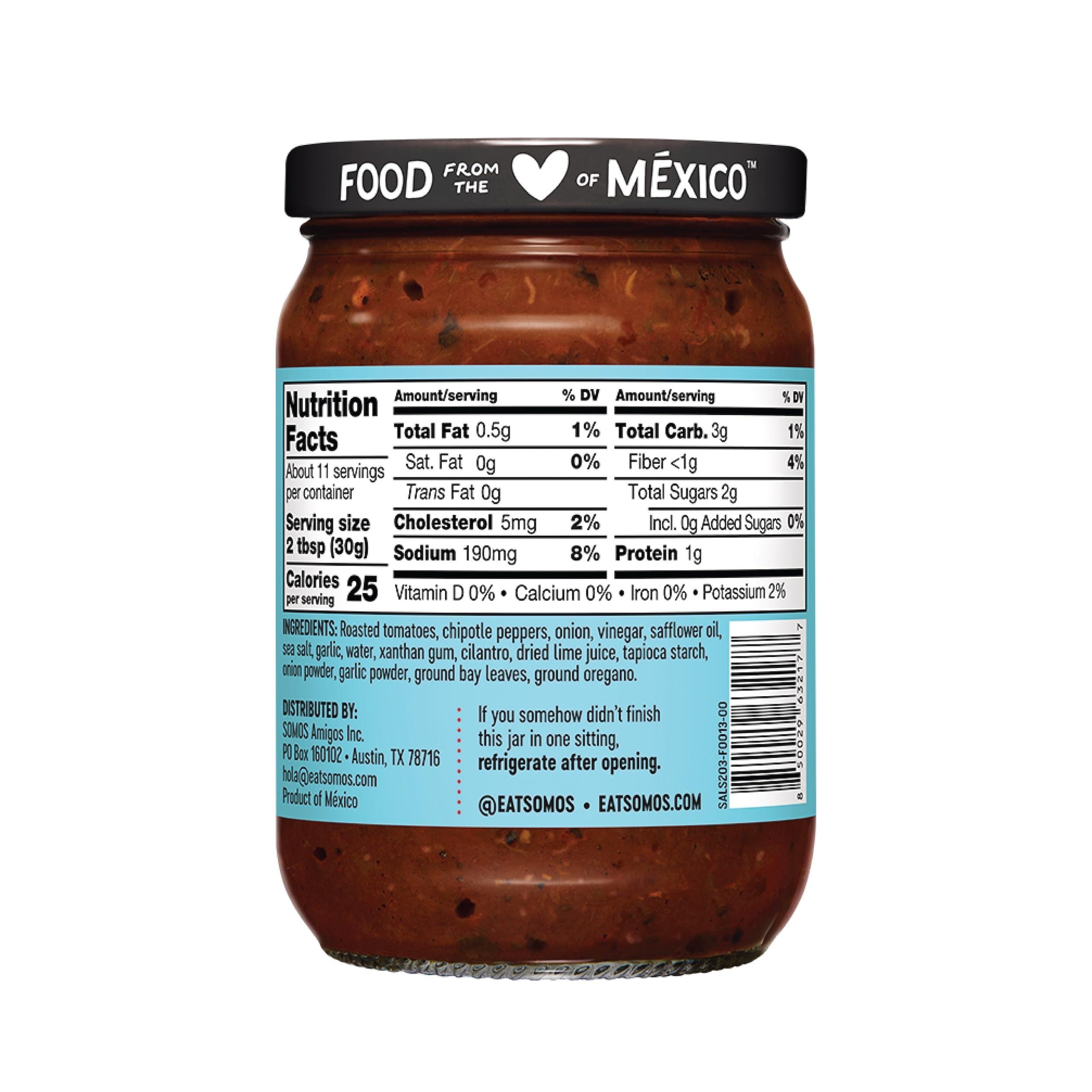 SOMOS SOMOS Cuatro Chiles Medium Salsa - Authentic Mexican Flavor & Trusted Quality Gluten Free, Non-GMO & Vegan - Perfect for Chip Dip, Tacos & Tostadas | 12 oz Jar (Pack of 6)