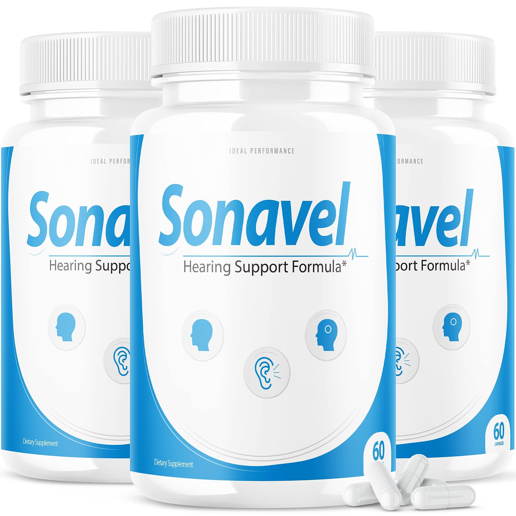 IDEAL PERFORMANCE IDEAL PERFORMANCE (3 Pack) Sonavel Hearing Support Formula Tinnitus Pills Supplement (180 Capsules)