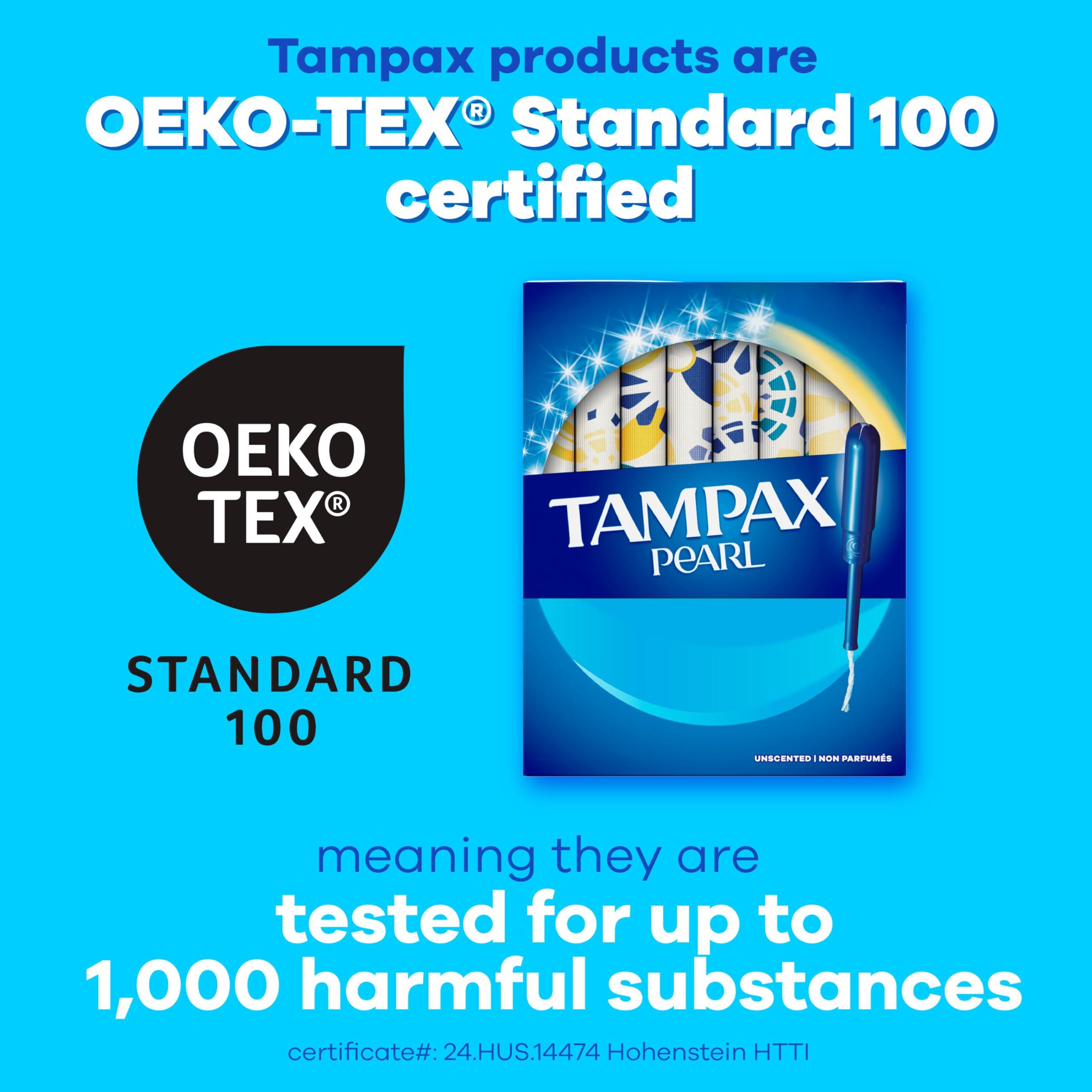 Tampax Tampax Pearl Tampons Light Absorbency, With Leakguard Braid, Unscented, 50 Count x 2 Packs (100 Count total)