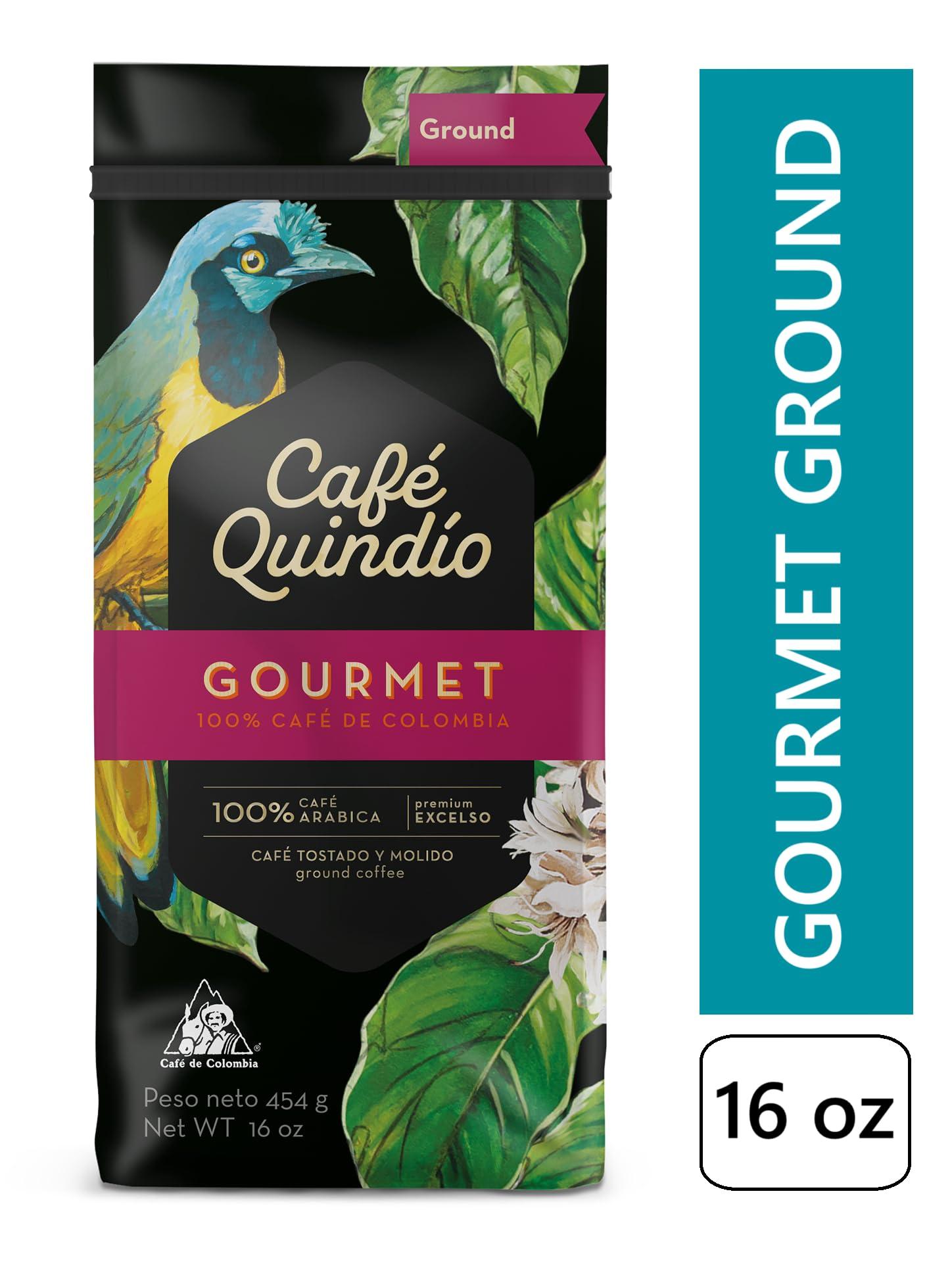 CAFE QUINDIO Cafe Quindio Gourmet Ground Coffee, 100% Colombian Excelso Coffee (16 oz / 454g)