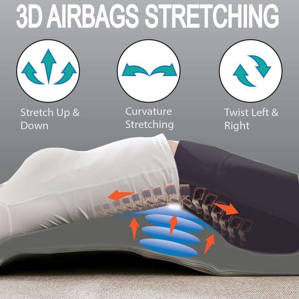 PHONECARE PHONECARE Full Body Stretching Massage Mat with Airbags. 3D Lumbar Traction - Neck, Back, Waist, Hip Relaxation & Pain Relief. Back Heating Massager Pad, Foldable & Portable.