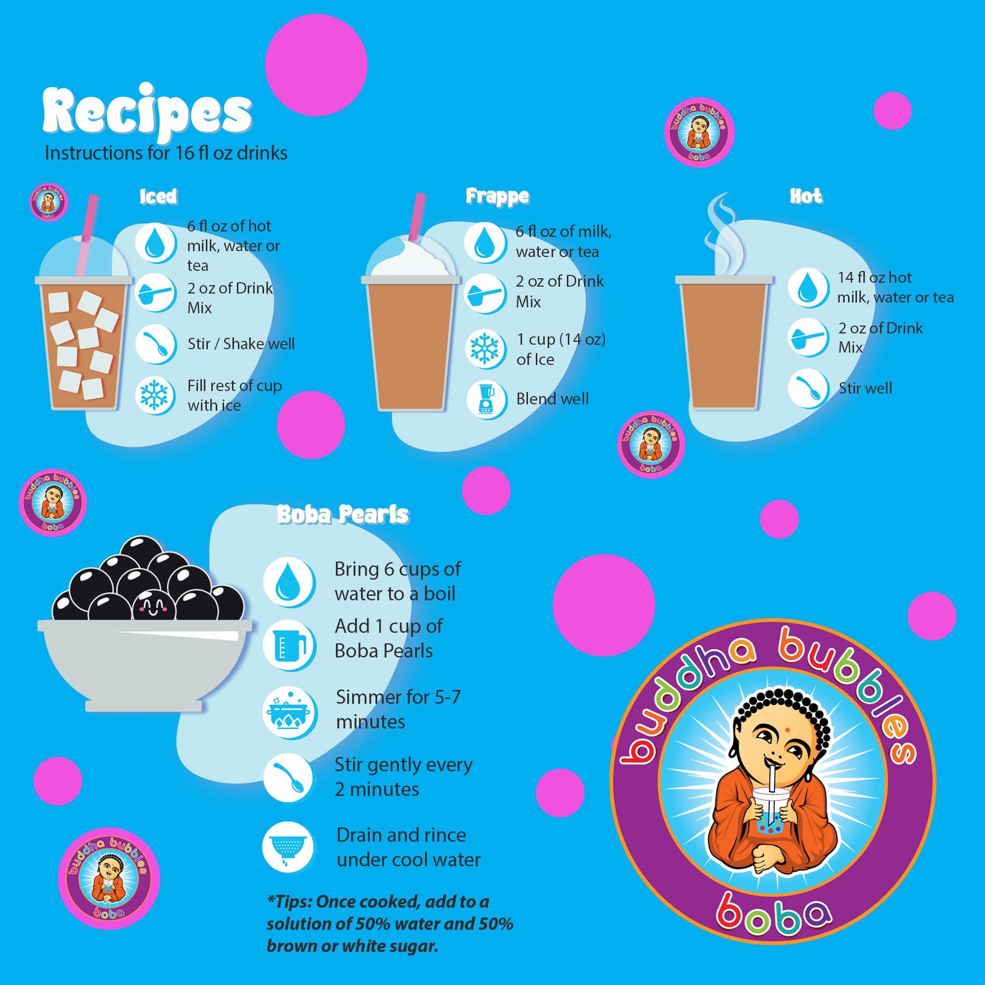 Buddha Bubbles Boba BUBBLE GUM Boba Bubble Tea Drink Mix Powder By Buddha Bubbles Boba (2.2 Pounds / 1 Kg)