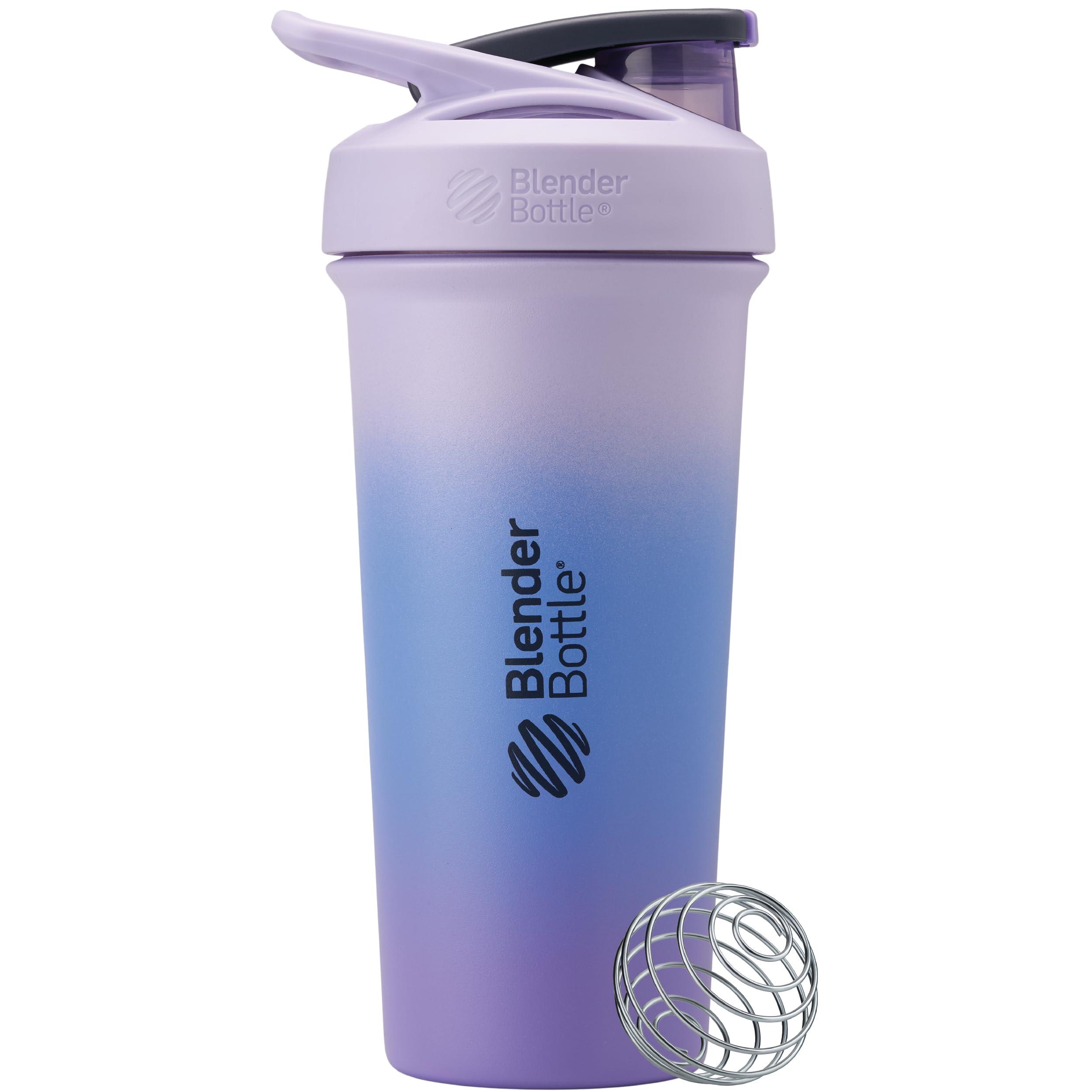 BlenderBottle BlenderBottle Strada Sleek Insulated Stainless Steel Water Bottle with Wire Whisk, 25-Ounce, Lavender Ombre (Pack of 1)