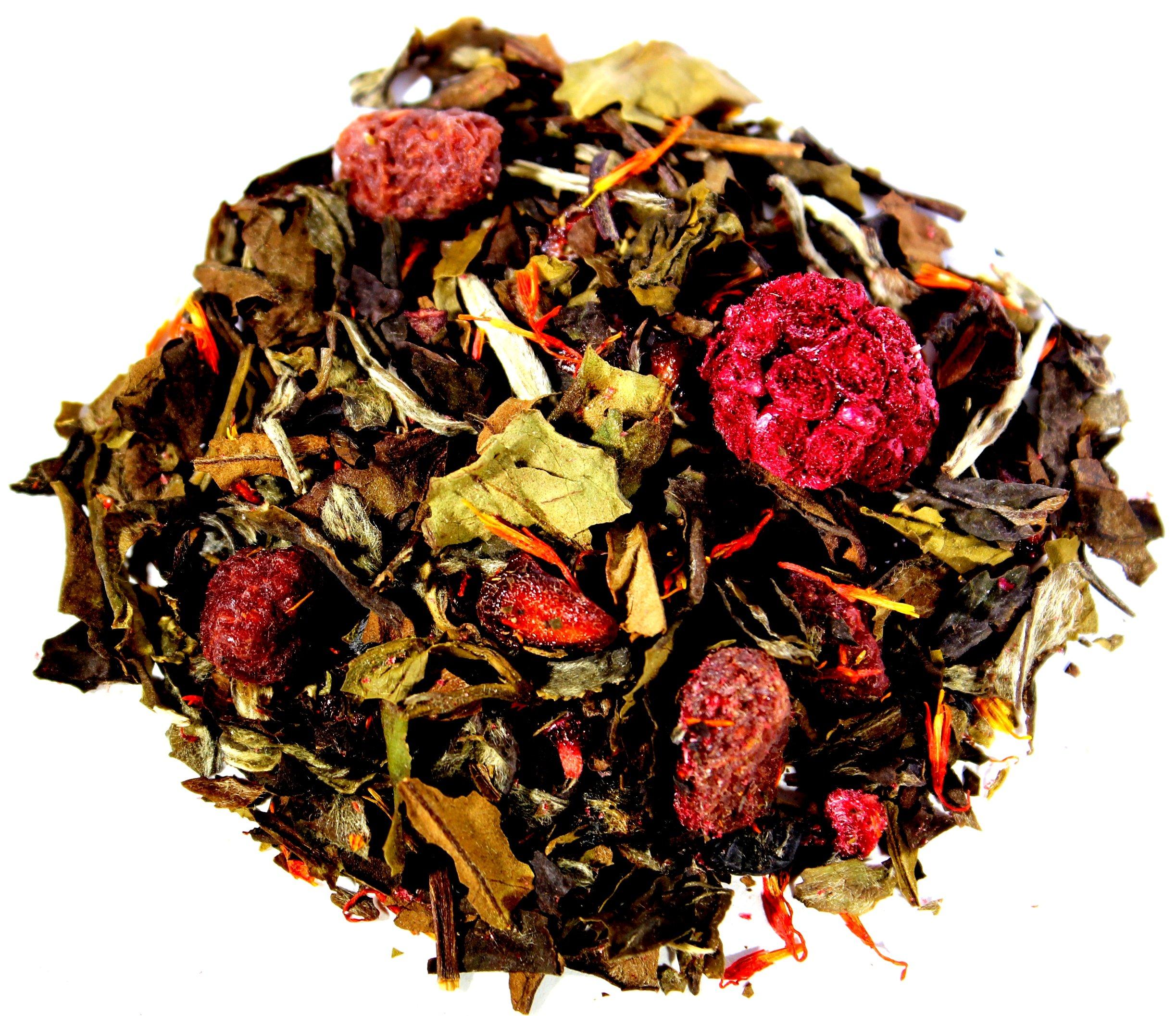 Nelson's Tea Nelson's Tea - Raspberry Pomegranate - White Loose Leaf Tea - White tea, rose hips, safflower, and raspberries - 16 oz.